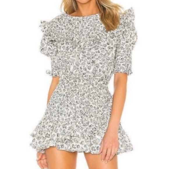 NWT LoveShackFancy LSF Floreen dress in warm grey size XS - Picture 6 of 16